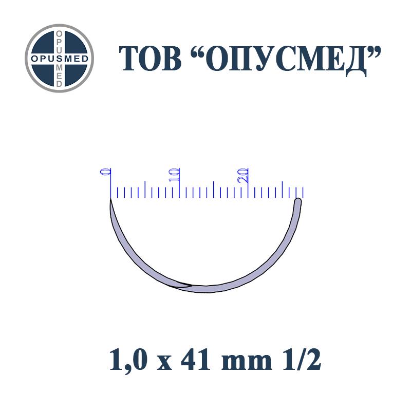 Голка хірургічна з пружинним вушком, ріжуча, 41 мм, 1,0 мм, 1/2, стерильна, OPUSMED